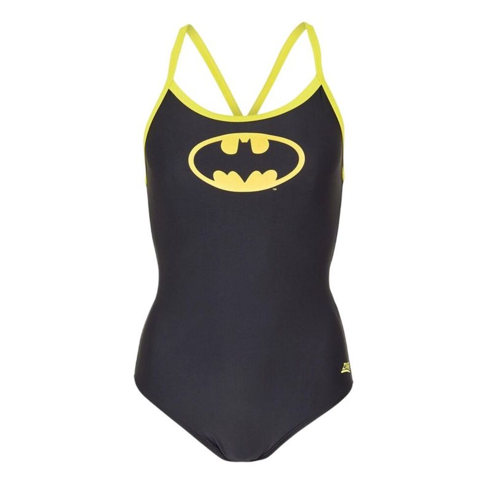 Batman Womens/Ladies Sprintback One Piece Bathing Suit / Black